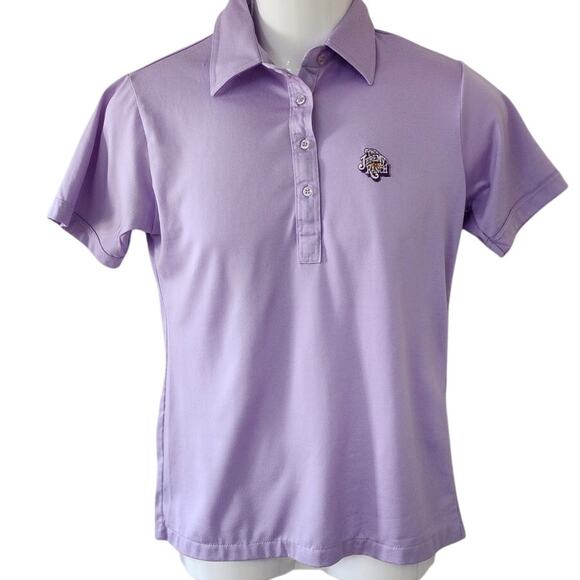 Lady La Mode Active Sportswear Lavender Jeremy Ranch Lavender Sleeve Polo W Med - Picture 1 of 9